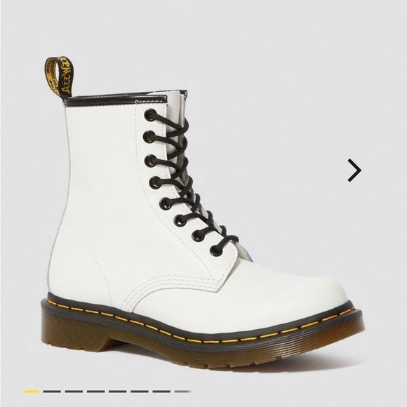 Dr. Martens Shoes - DR MARTENS *New* Zavala White 8 Eye Combat Leather Boots Lug Sole Lace U…